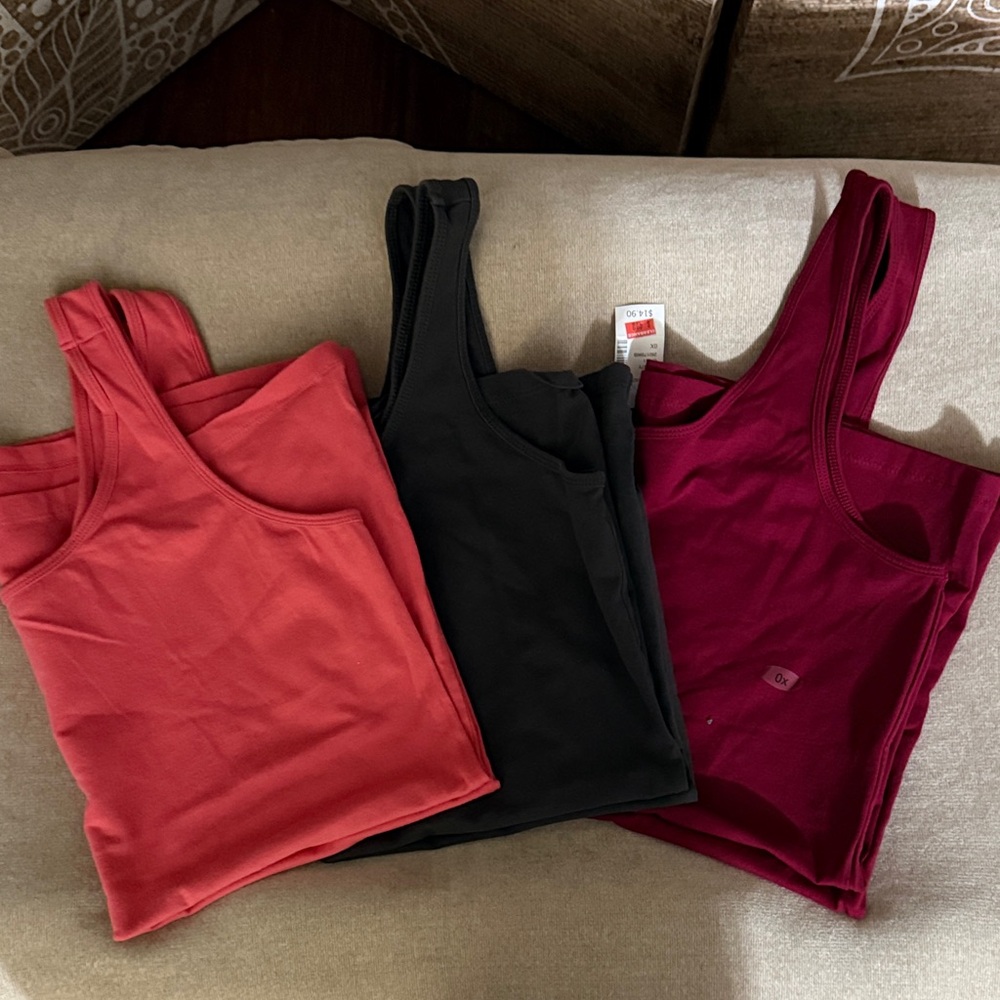 Women’s Cotton Tank Top Pack - Gray, Coral, Burgundy